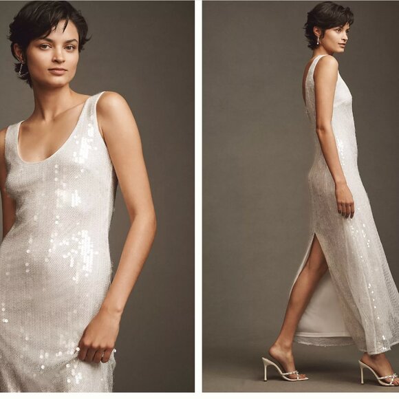 Anthropology Hutch Sleeveless Scoop-Neck Sequin Column Maxi Dress - Picture 3 of 3